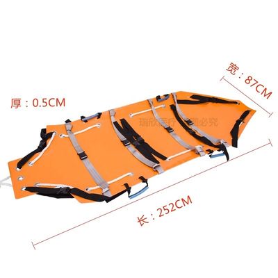İlk yardım cihazları için turuncu kompozit plastik katlanabilir kurtarma sedyesi 250*84*0.5cm